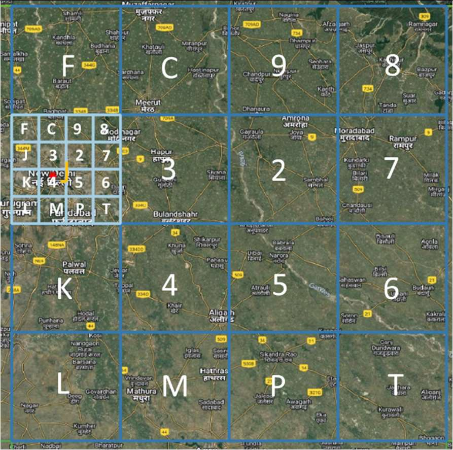 DIGIPIN Level 3 Grid